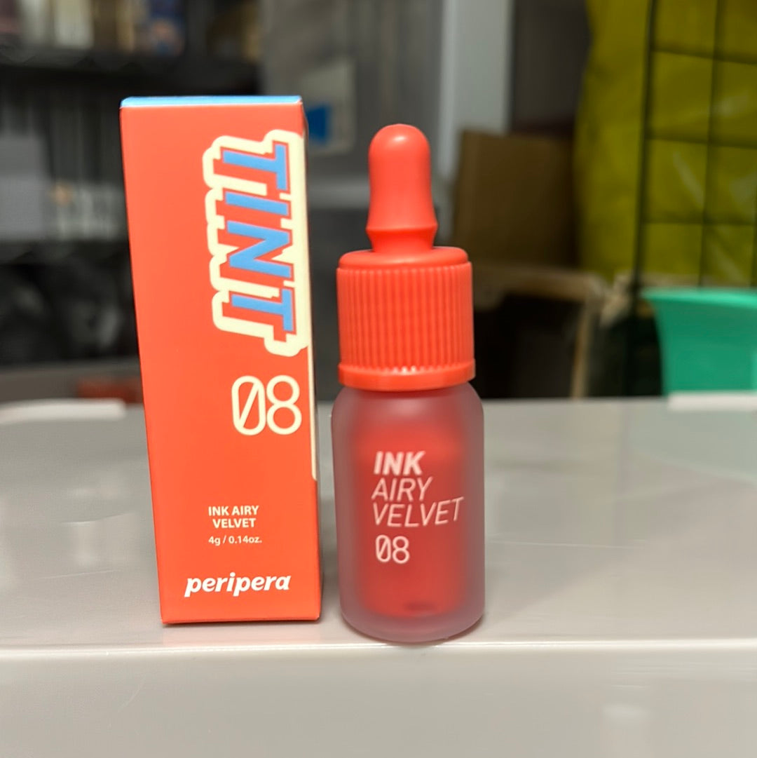 Ink Airy Velvet Lip Tint #8 Pretty Orange Pink - Try Out the Gorgeous Shade of Pink With a Slight Orange Hint