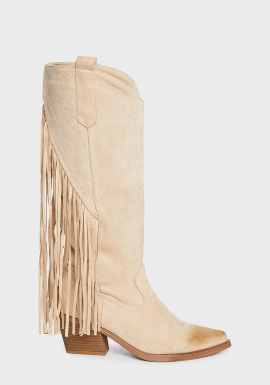 Swept Away Cowboy Boots - Nude