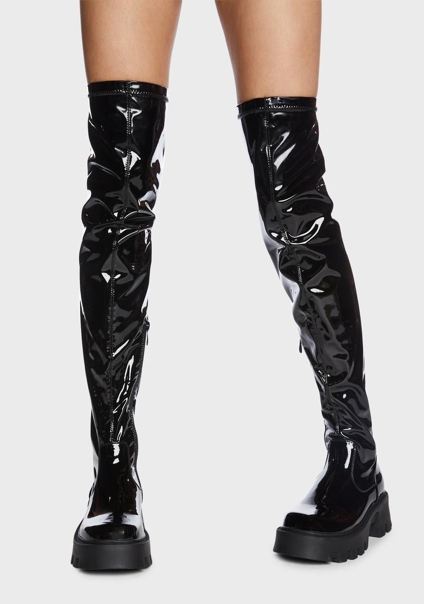 Black Milly Thigh High Boots