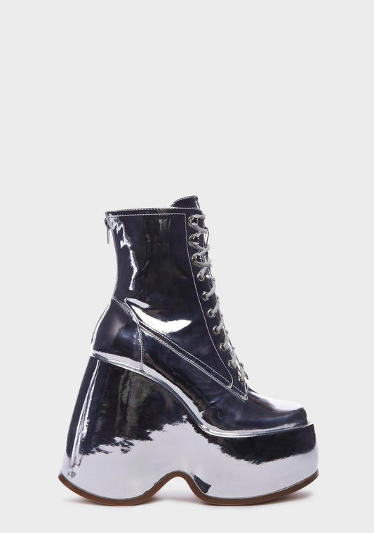 Silver Aheela Platform Boots