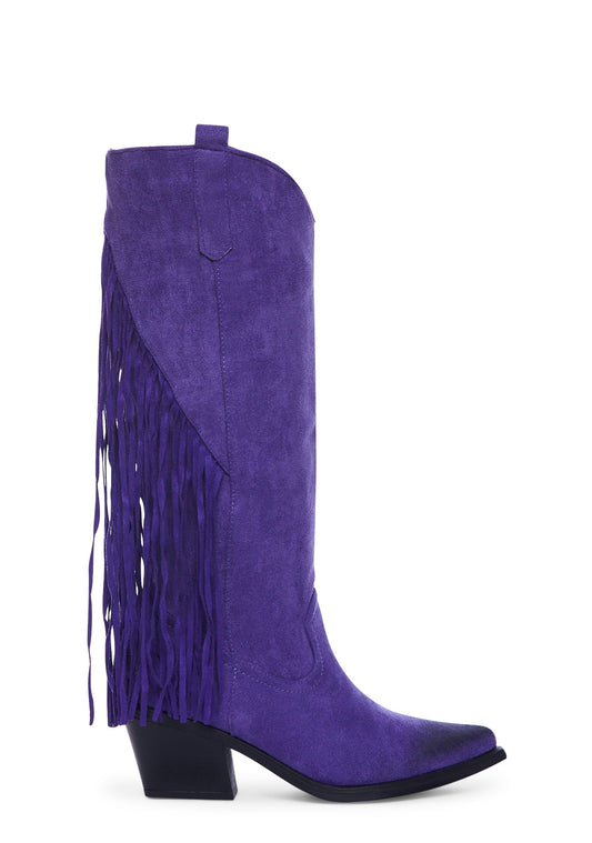 Swept Away Cowboy Boots - Purple