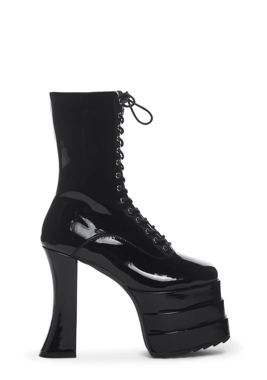 Black Lost Puppets Platform Boots