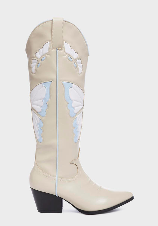Cream Mallow Cowboy Boots