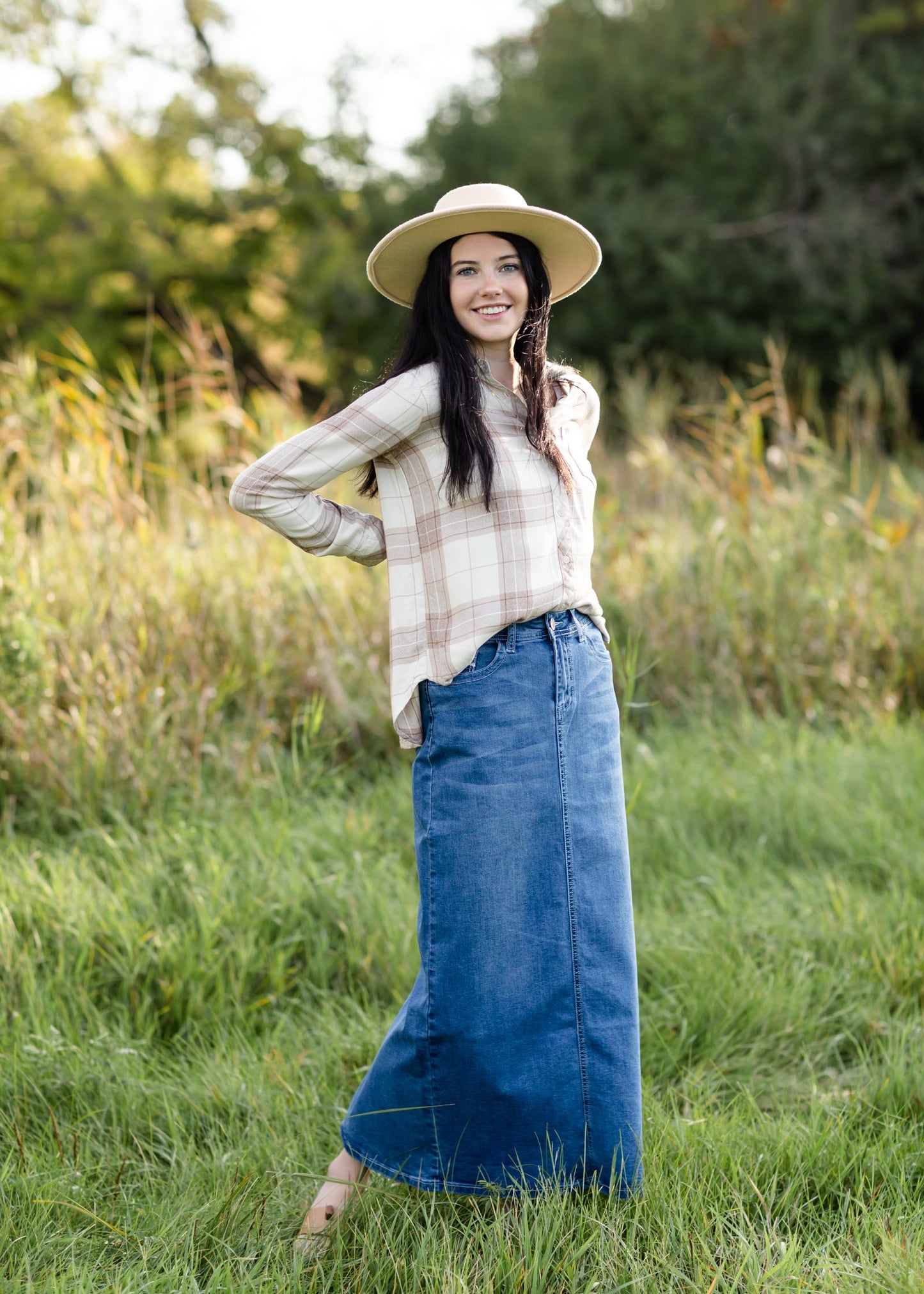 Stella Light Long Denim Skirt - FINAL SALE