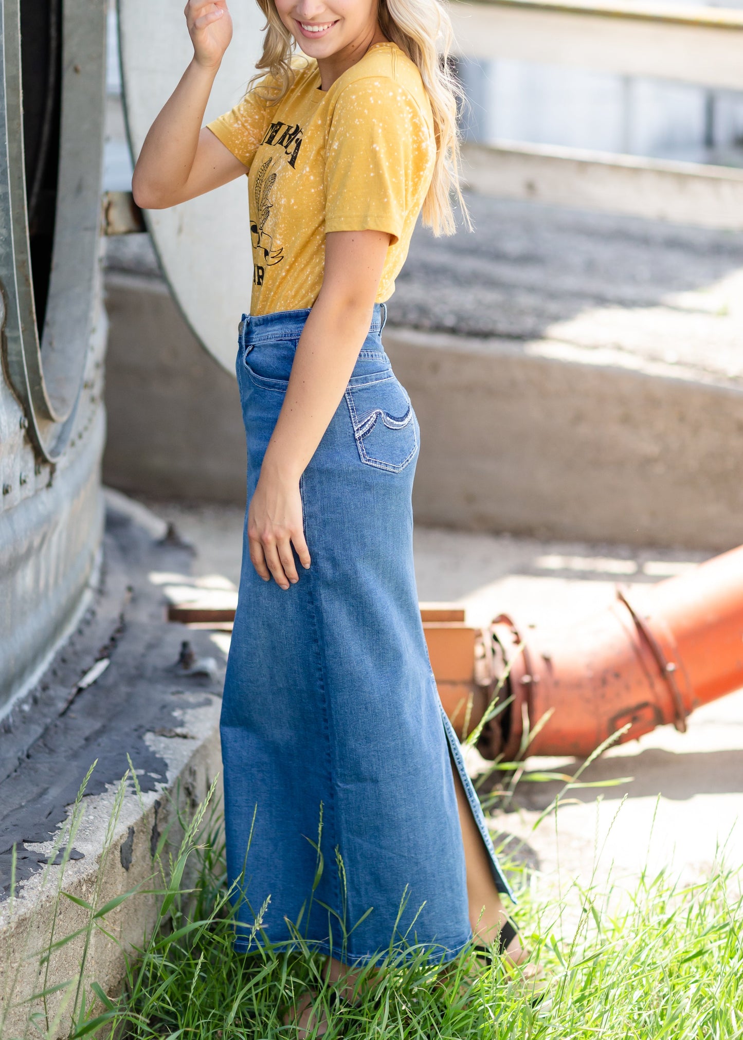 Stella Light Long Denim Skirt - FINAL SALE