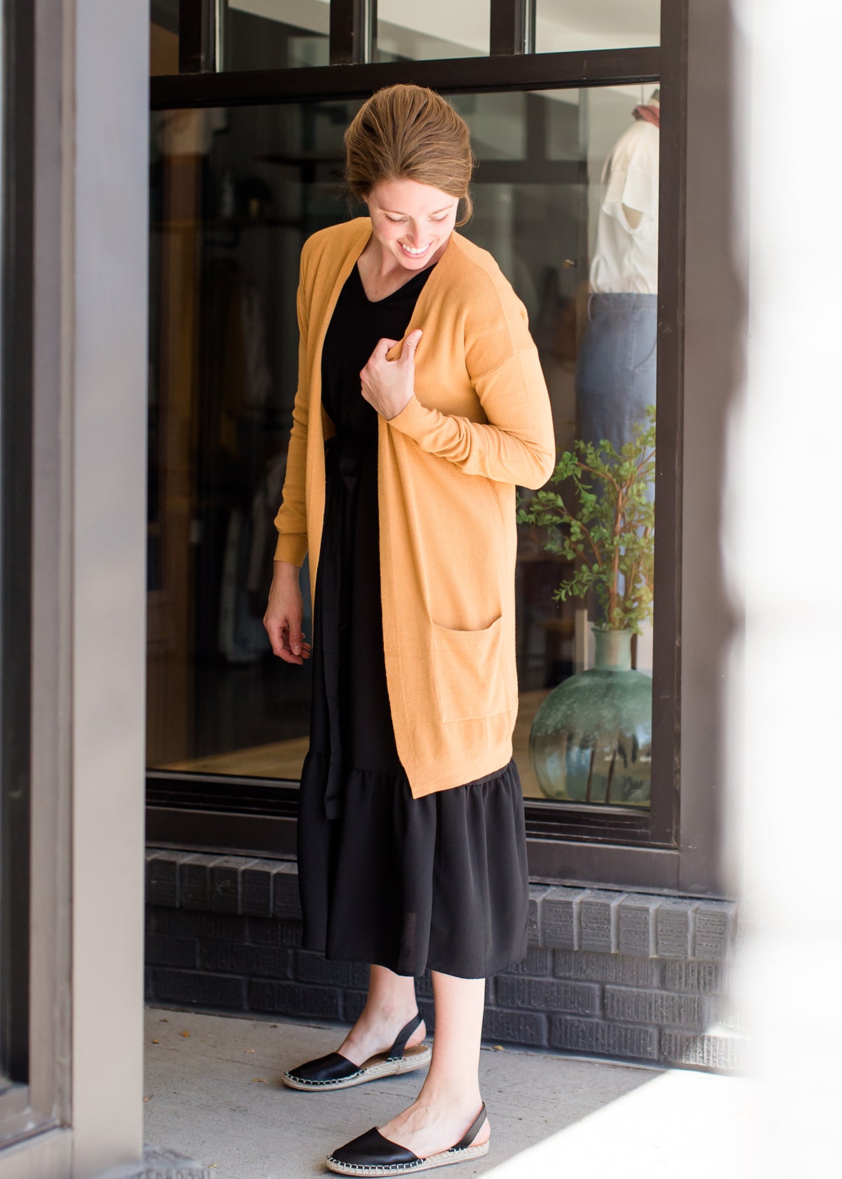 Stretch Knit Detail Cardigan