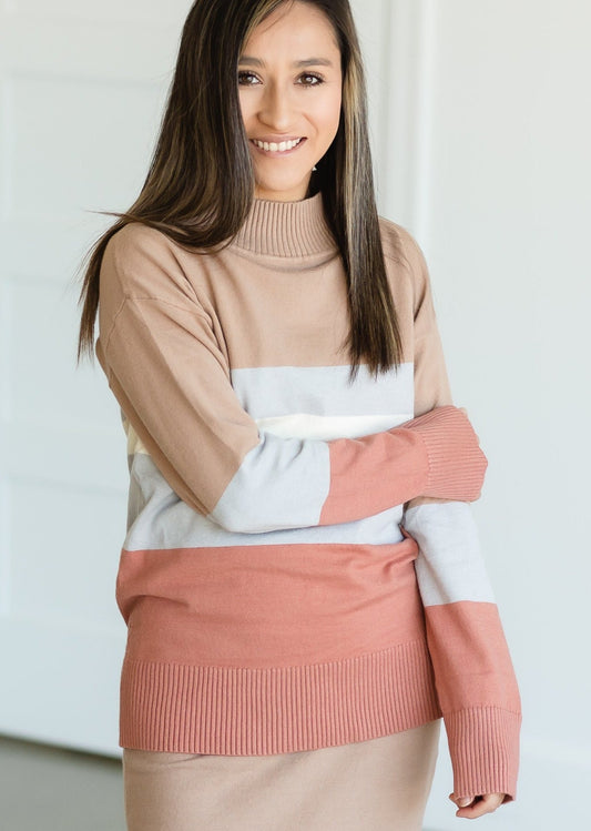 Taupe Stripe Miranda Sweater