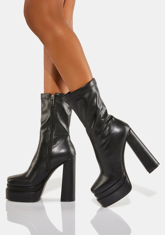 Black Martha Platform Boots