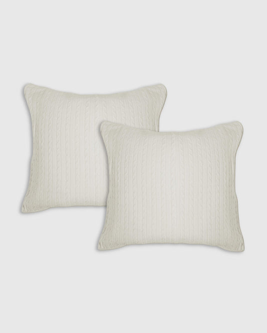 Cable Knit Cashmere Pillow Cover - Set of 2
