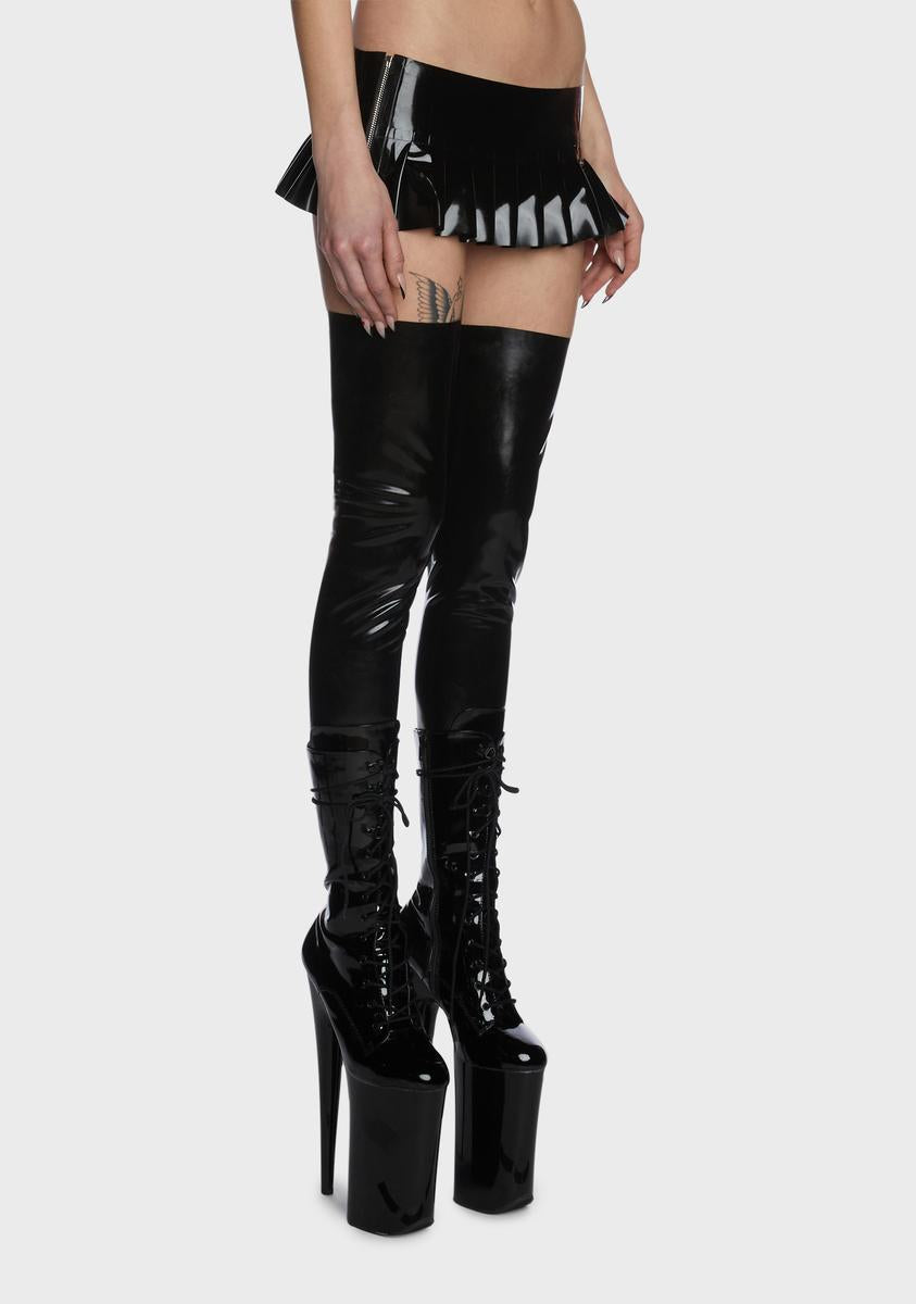 Angel Latex Mini Skirt